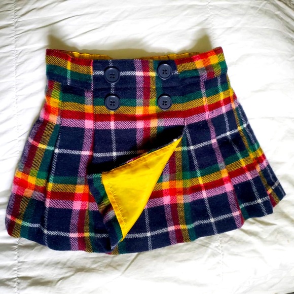 Mini Boden Other - Mini Boden rainbow pleated Wool skirt lined with a yellow satin
2-3yr